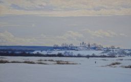 Вид на Троице-Гледенский монастырь зимой