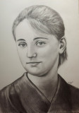 Portrait of a girl in pencil.