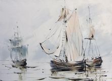 Morning sailboats