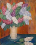 Lilac in a white vase
