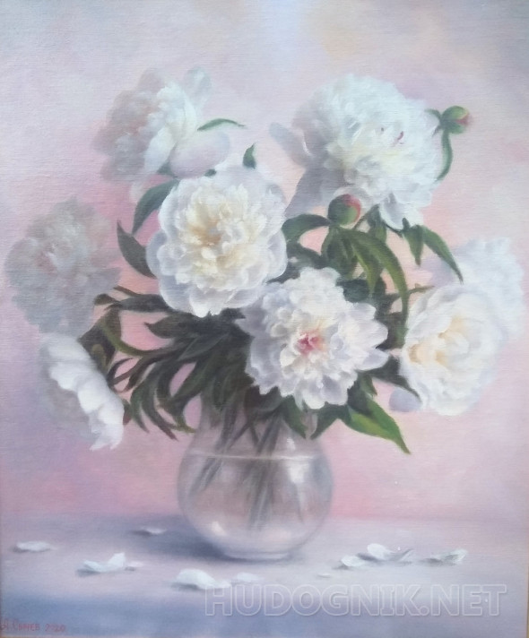 Картина Букет пионов. Размеры: 50x60, Год: 2021, Цена: 24000 рублей ...
