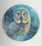 Spring portrait. Great gray owl
