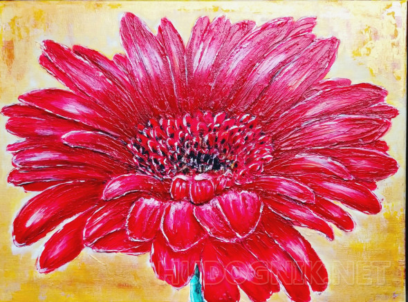 Pintura Gerbera. Tamaño: 40x30, Año: 2021, Precio: 26 euro Maestro del arte  Federenko Mariya