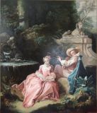 Copy of the painting by Francois Boucher "Music Lesson"