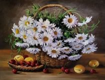 Chamomile in a basket