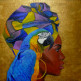 Картина "Африканка с попугаем"