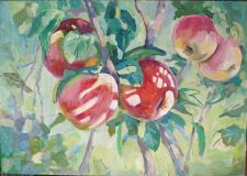 manzanas en una rama