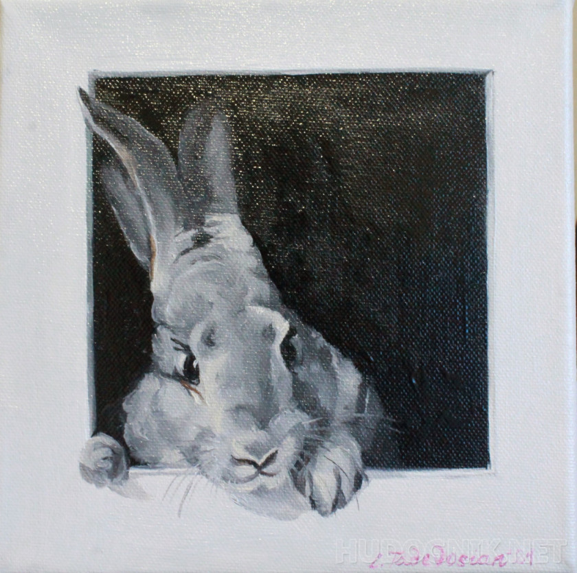 Pintura Conejo. Tamaño: 20x20, Año: 2021, Precio: 30 euro Maestro del arte  Tadevosyan Lilita