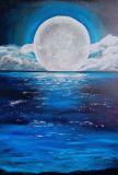 Mar iluminado por la luna