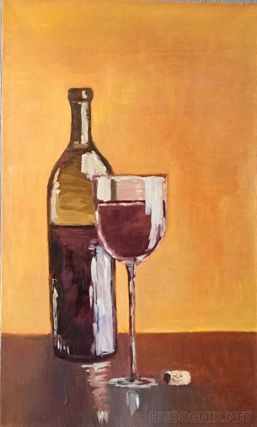 Бутылка бургунского вина