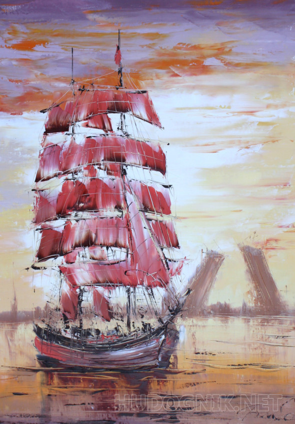 Картина Санкт-Петербург. Алые паруса. Размеры: 50x70, Цена: 50000 ...