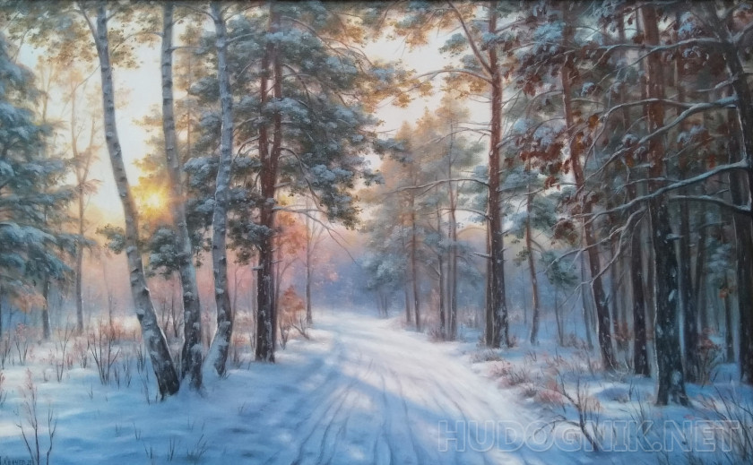 In winter in the forest