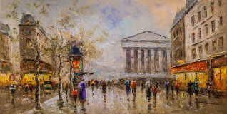 Paisaje de París de Antoine Blanchard &quot;Rue Royale Madeleine&quot; N2 (copia de Christina Vivers)