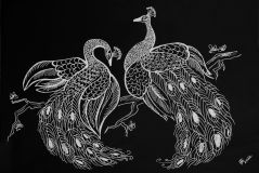 Two peacocks