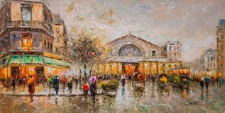 Landscape of Paris by Antoine Blanchard "с" (Gare de l'est), a copy of Christina Vivers