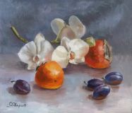 Persimmon and Orchid