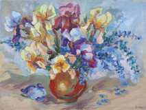 of irises in a vase