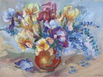 of irises in a vase