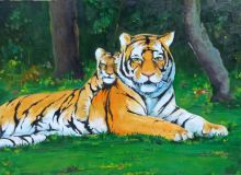 Tigress with a cub
