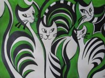 Gatos en verde