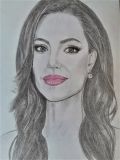 Retrato de Angelina Jolie.