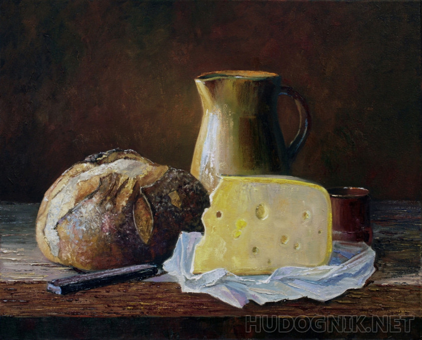 Натюрморт с хлебом и сыром