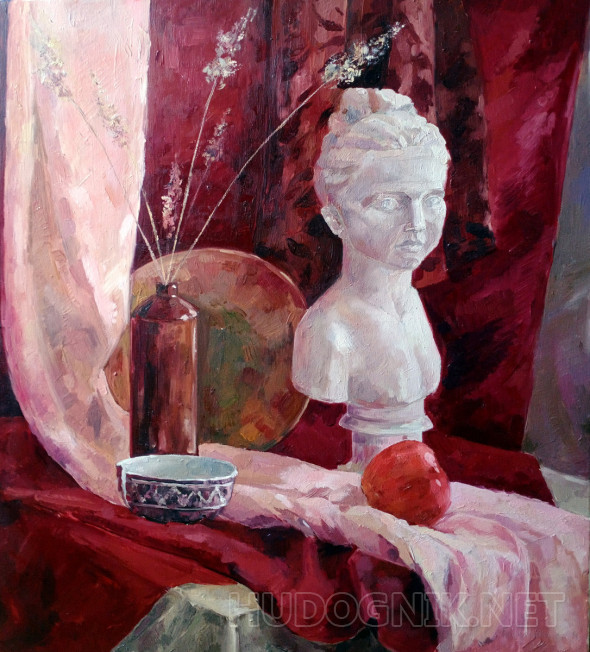 Картина Натюрморт с гипсовой головой. Размеры: 60x70, Год: 2009, Цена ...
