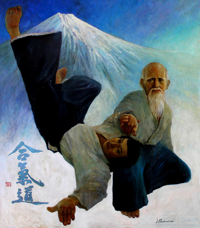 An old master of Aikido. Duel.