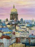 Картина Петербург крыши и Исаакий на закате
