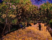 Calle con castaños en flor en Arles (policía de Van Gogh)