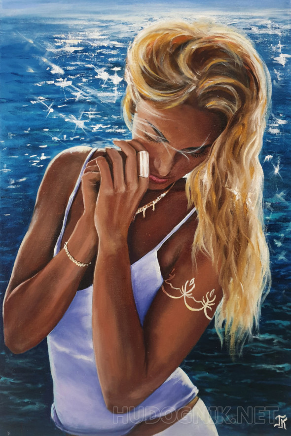 Картина Девушка на море. Размеры: 50x75, Цена: 12000 рублей Художник ...