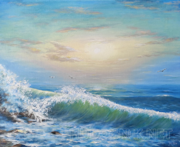 Картина Волна. Размеры: 50x40, Год: 2020, Цена: 5000 рублей Художник ...