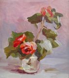 Begonia in a glass vase