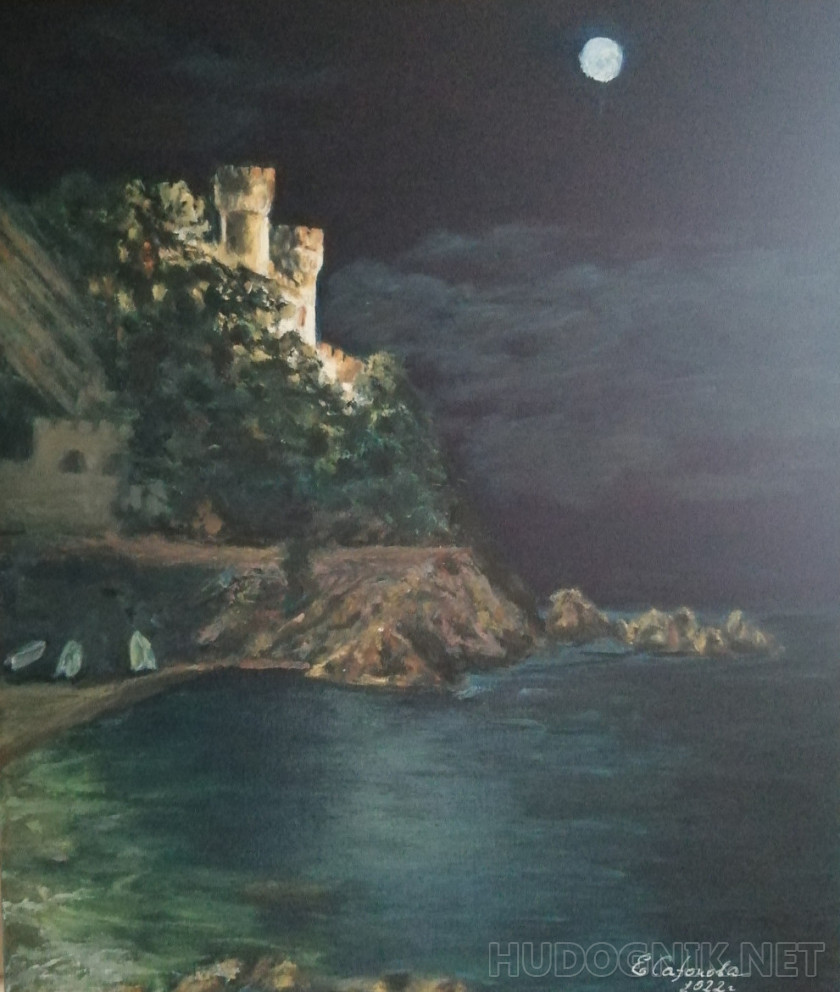 Castle D'en Plage at night