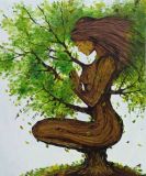 Mujer árbol.  árbol de familia