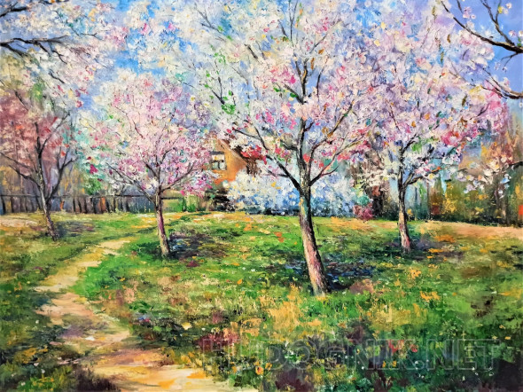 Картина Весенний сад. Размеры: 80x60, Год: 2022, Цена: 32500 рублей ...