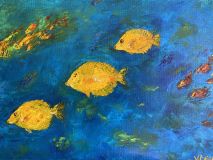 Painting of a fish in the sea