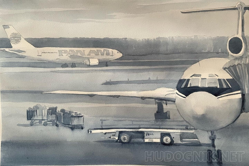 Картина Самолеты авиакомпании Панам. Размеры: 40x30, Год: 2022, Цена ...