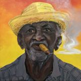cubana con un cigarro
