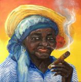cubana con un cigarro
