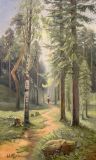 Лесной пейзаж, Семен Федорович Федоров, 1867-1910 г. Копия.