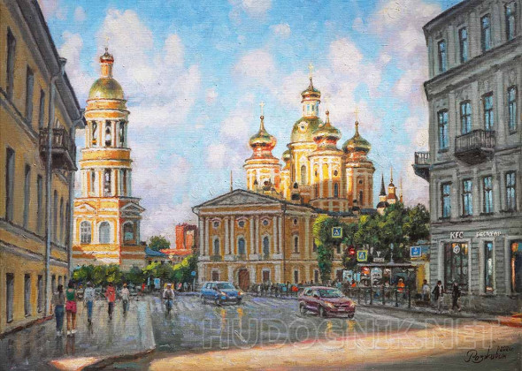 Картина Собор, освещенный солнцем. Размеры: 70x50, Год: 2022, Цена ...