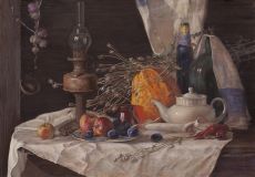 Still life with a lamp