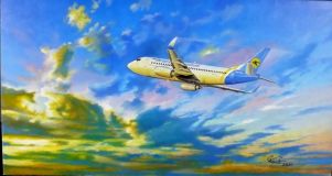 Boeing 737 yellow clouds