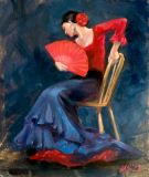Bailaora de flamenco en una silla