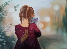 Girl with a kitten