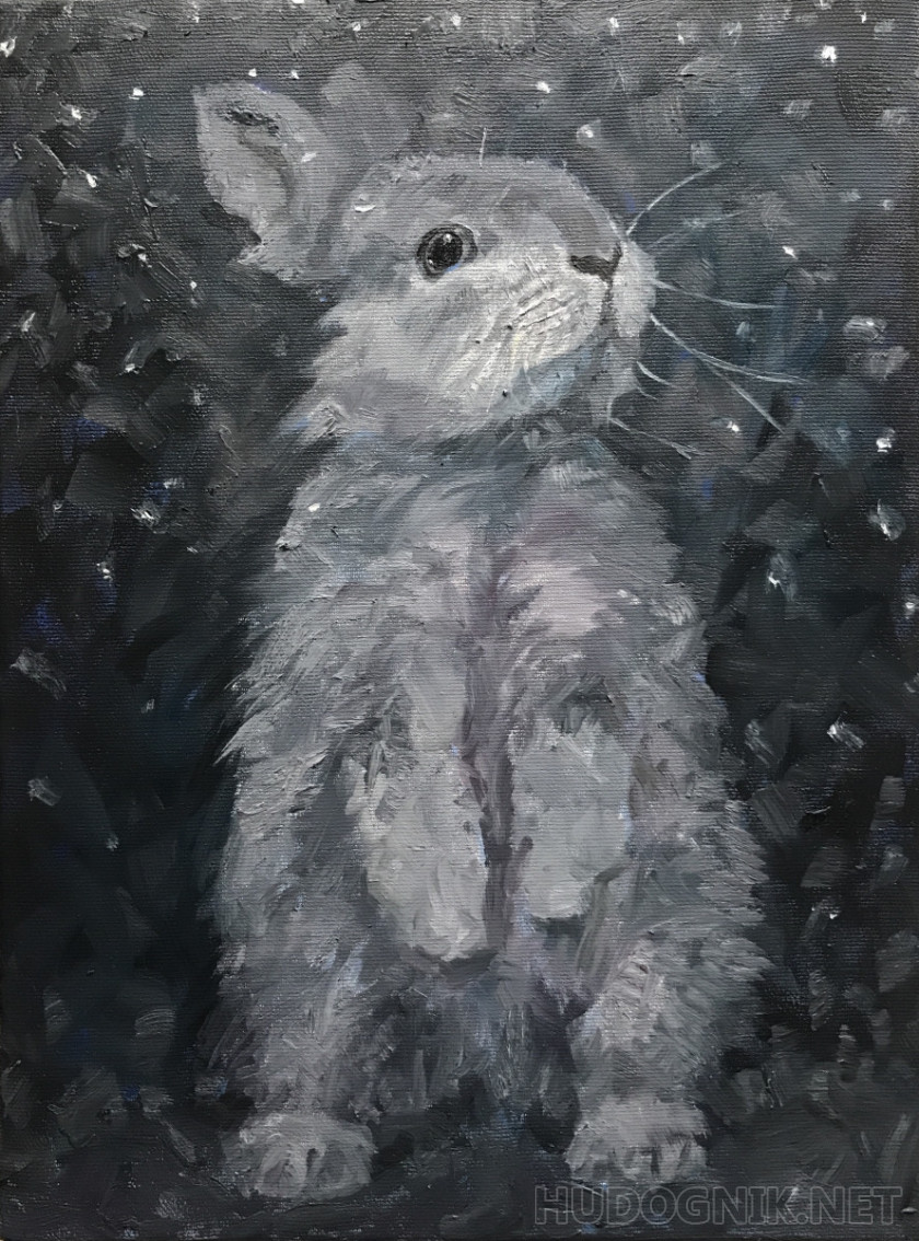 Кролик зимой