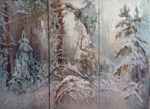 Triptych Winter Forest