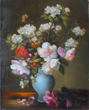 Flowers in a blue vase