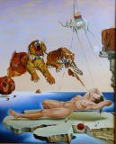 A dream inspired by the flight of a bee around a pomegranate a second before waking up, Salvador dali